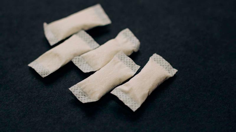 Nicotine pouches on the table.