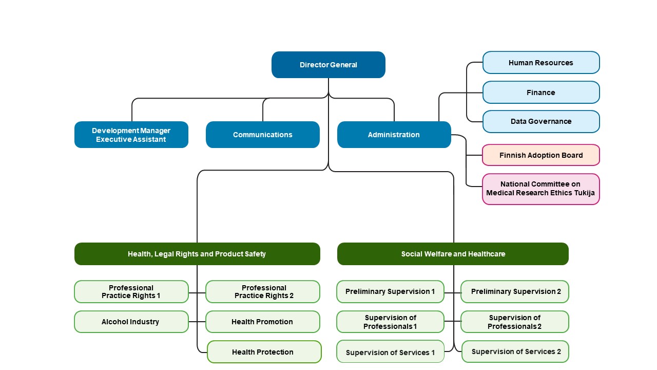 You can read the contents of Valviras organisational chart in the text below.