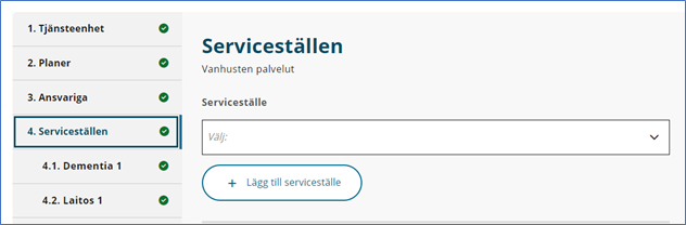 Knappen +Lägg till serviceställe.