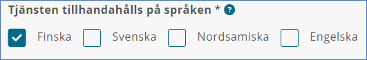 Betjäningsspråk -knappen.